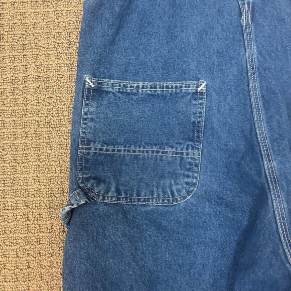 Vintage Carhartt Bib Overalls Youth Juniors 32X27 Cotton Straight Leg Utility - Picture 10 of 11